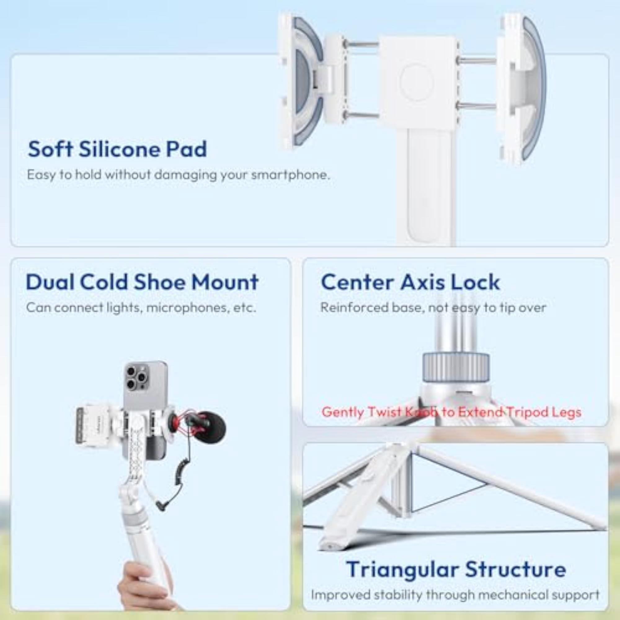 TT88 Magnetic Tripod for Extendable Selfie Stick with Remote